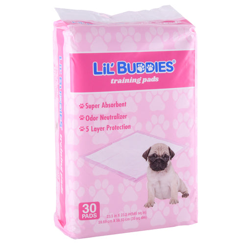 lil buddies pet training pads - scented - pink -- 18 per case