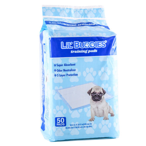 lil buddies scented pet training pads - 50ct - blue - bulk  -- 12 per case