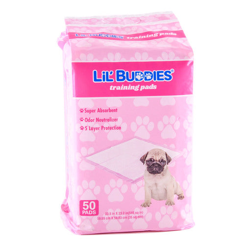 lil buddies pet training pads - 50ct scented pink  -- 12 per case