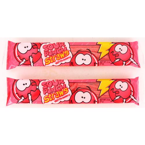 sour punch straws strawberry 2 oz  -- 24 per box