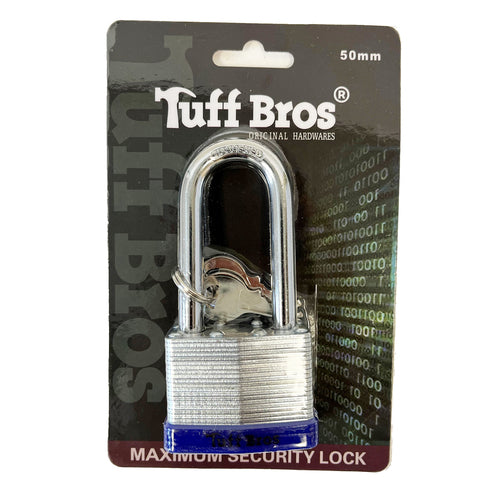 tuff bros padlocks 50mm long shackle - bulk  -- 12 per box