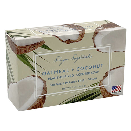 shugar soapworks oatmeal + coconut bar soap -- 36 per case