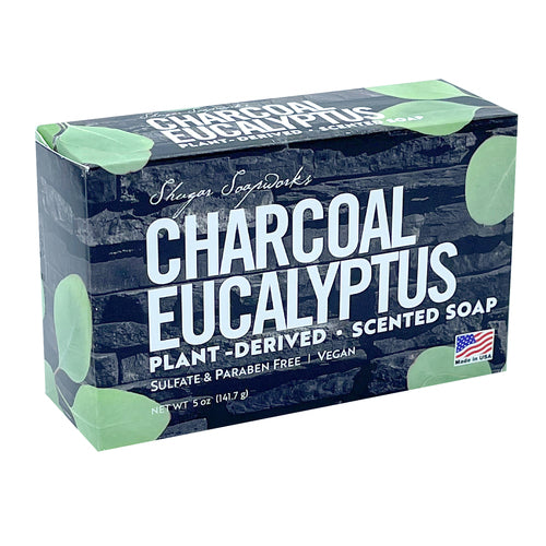 shugar soapworks charcoal eucalyptus soap bar - 5 oz -- 36 per case