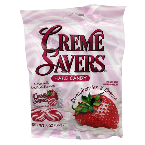 creme savers strawberries & creme 3 oz bags -- 12 per case