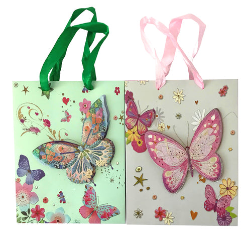 gift bag small butterfly asst colors 6456 -- 12 per box