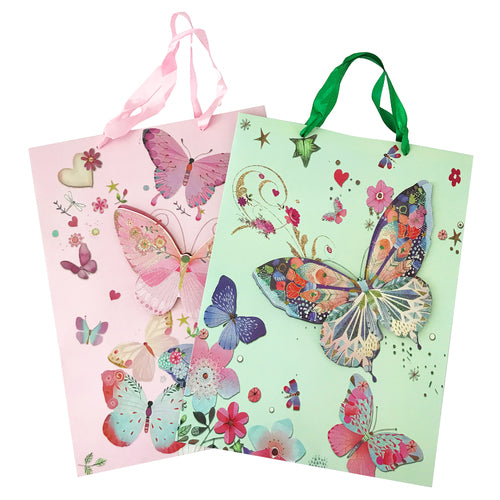 butterfly gift bags #6458  - assorted colors -- 12 per box