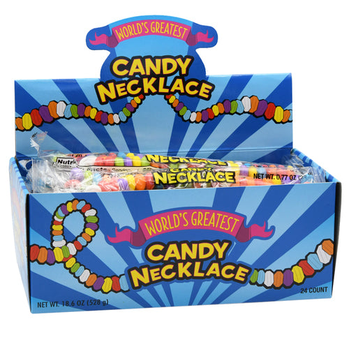 candy necklaces - 22gm  - bulk -- 24 per box