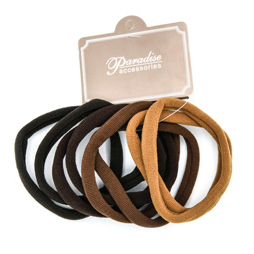 large brown mix hair ties - bulk  -- 12 per box