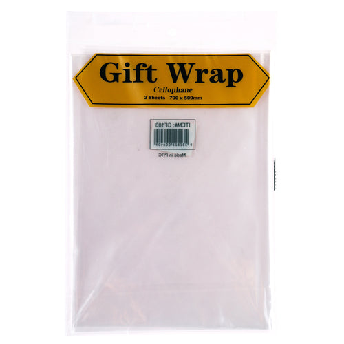 cellophane gift wrap - 2 rolls - 700x500mm -  -- 12 per box