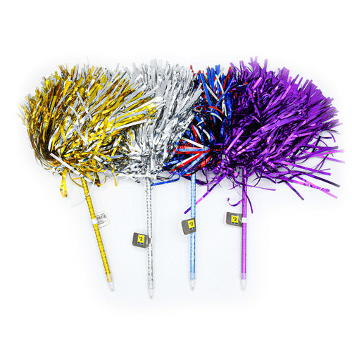 pom pom cheer pens - assorted colors  -- 8 per box