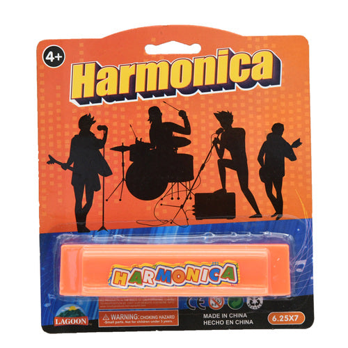 5.25 inch harmonica play set - assorted colors - bulk 144 pieces -- 48 per box