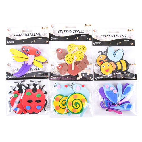 foam craft animals with glue on designs  -- 12 per box