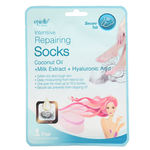 intensive repairing socks with coconut oils milk extract & hyaluronic acid -- 24 per case