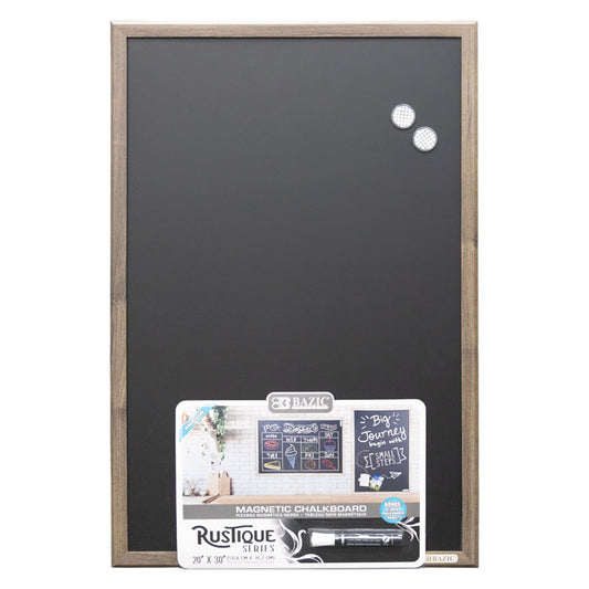 20 inch x 30 inch rustique wood frame magnetic chalkboard w chalk marker magnets -- 4 per case