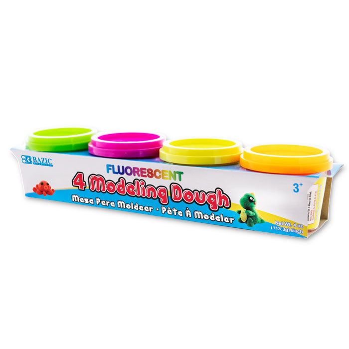 4 oz fluorescent color modeling dough 4 pack -- 24 per case