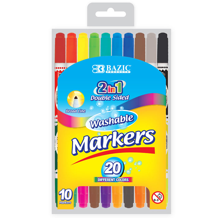 bazic double-tip washable markers  -- 24 per box