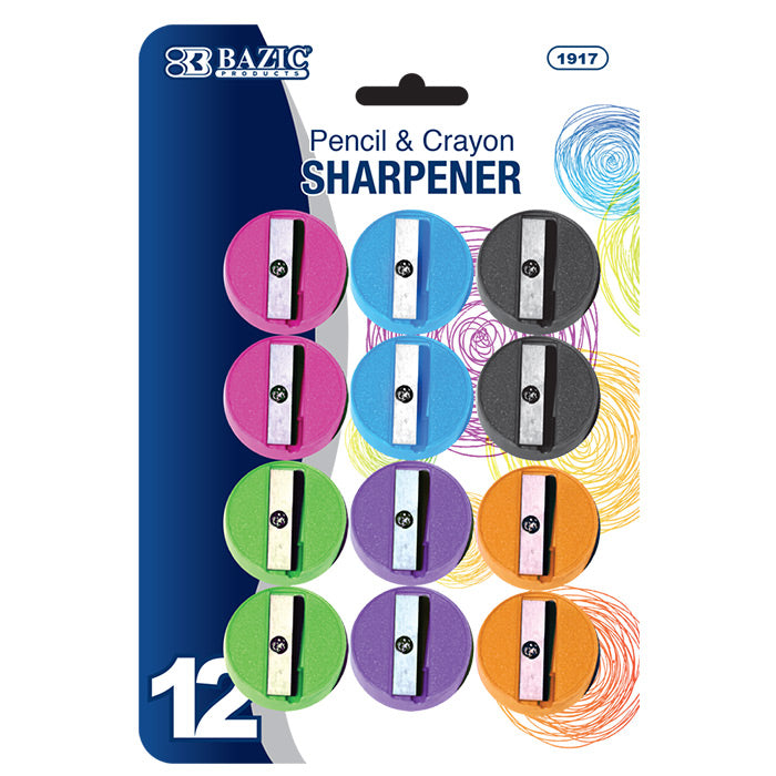 round pencil sharpener 12 pack -- 24 per box