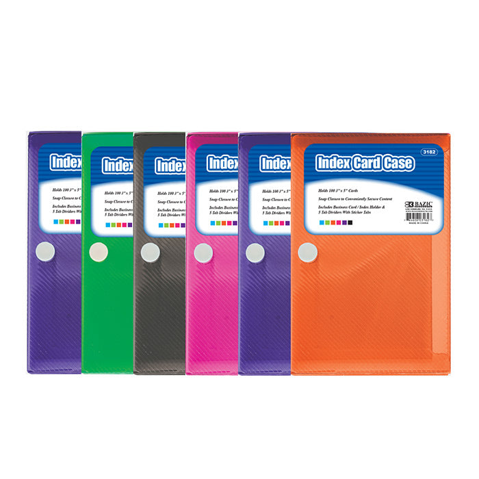 bazic index card case - 3x5 - 5 tab dividers -- 36 per case