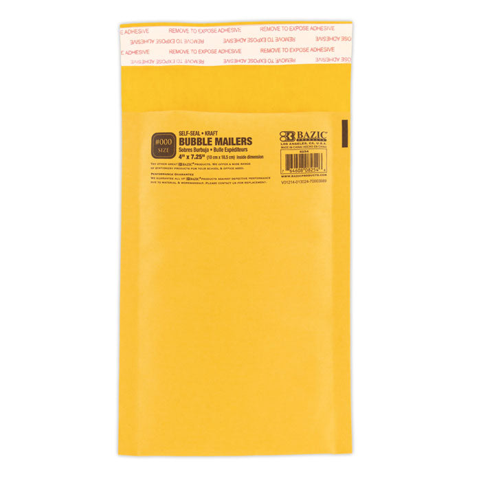 4 inch x 7.25 inch 000 self- seal bubble mailers -- 50 per case