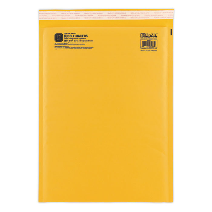 10.5 inch x 15 inch 5 self- seal bubble mailers -- 25 per case