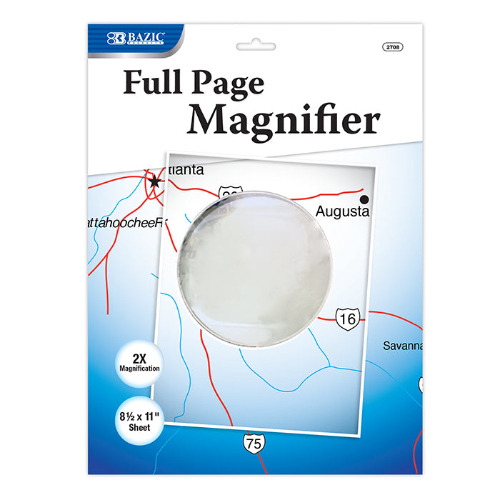 8.5 inch x 11 inch 2x full- page magnifier -- 12 per box