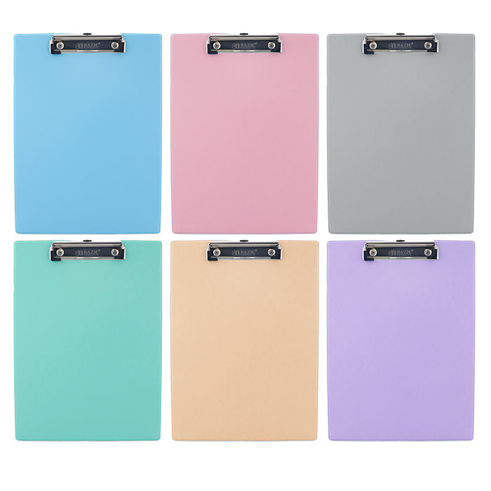 pastel color pvc standard clipboard w low profile clip -- 48 per case