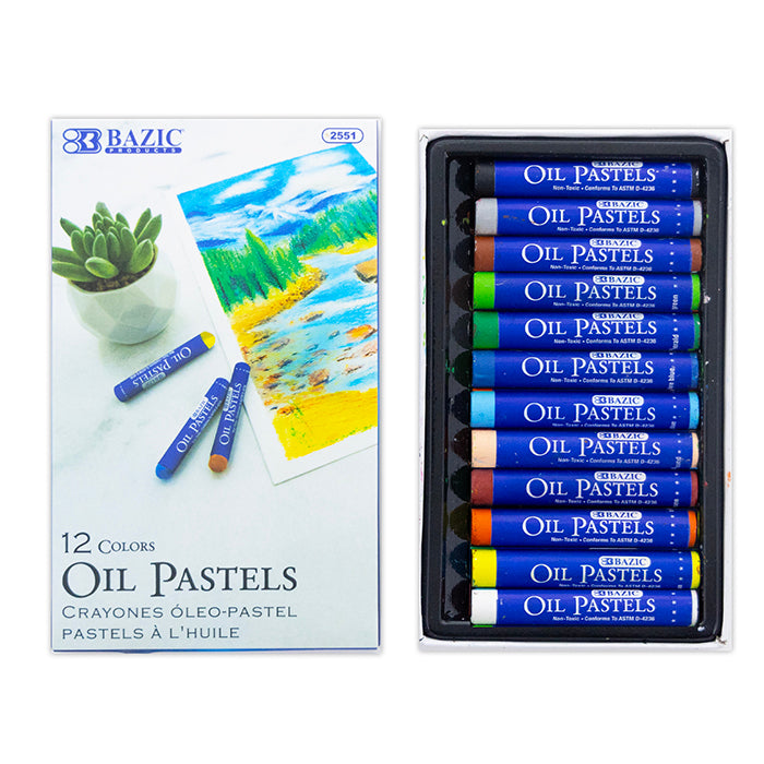 12 colors oil pastels -- 24 per box