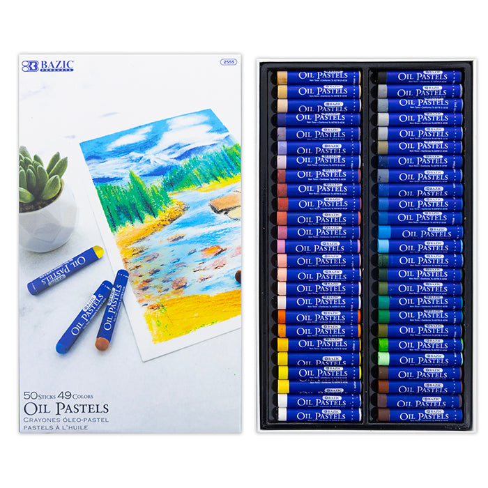 50 colors oil pastels -- 12 per case