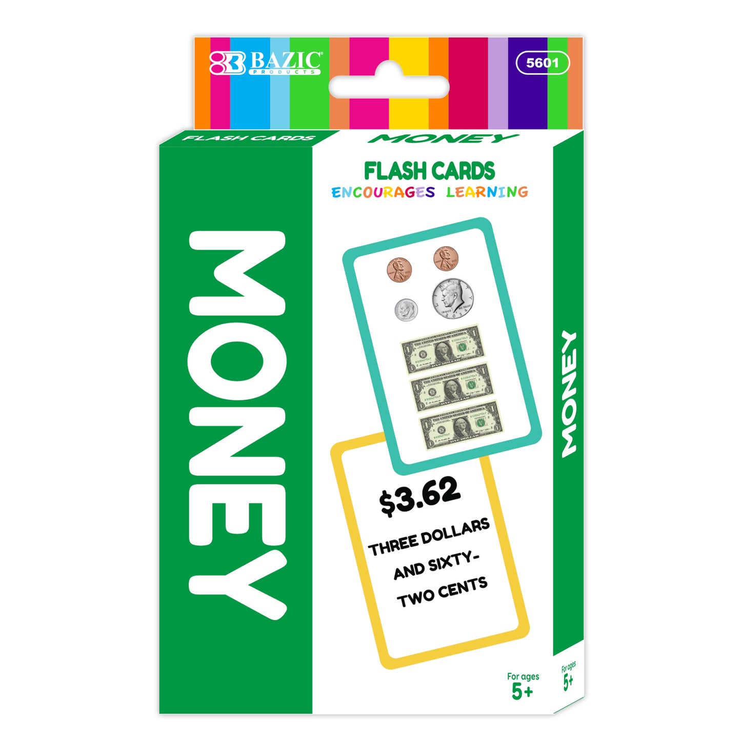 money flash cards 36 pack -- 24 per box