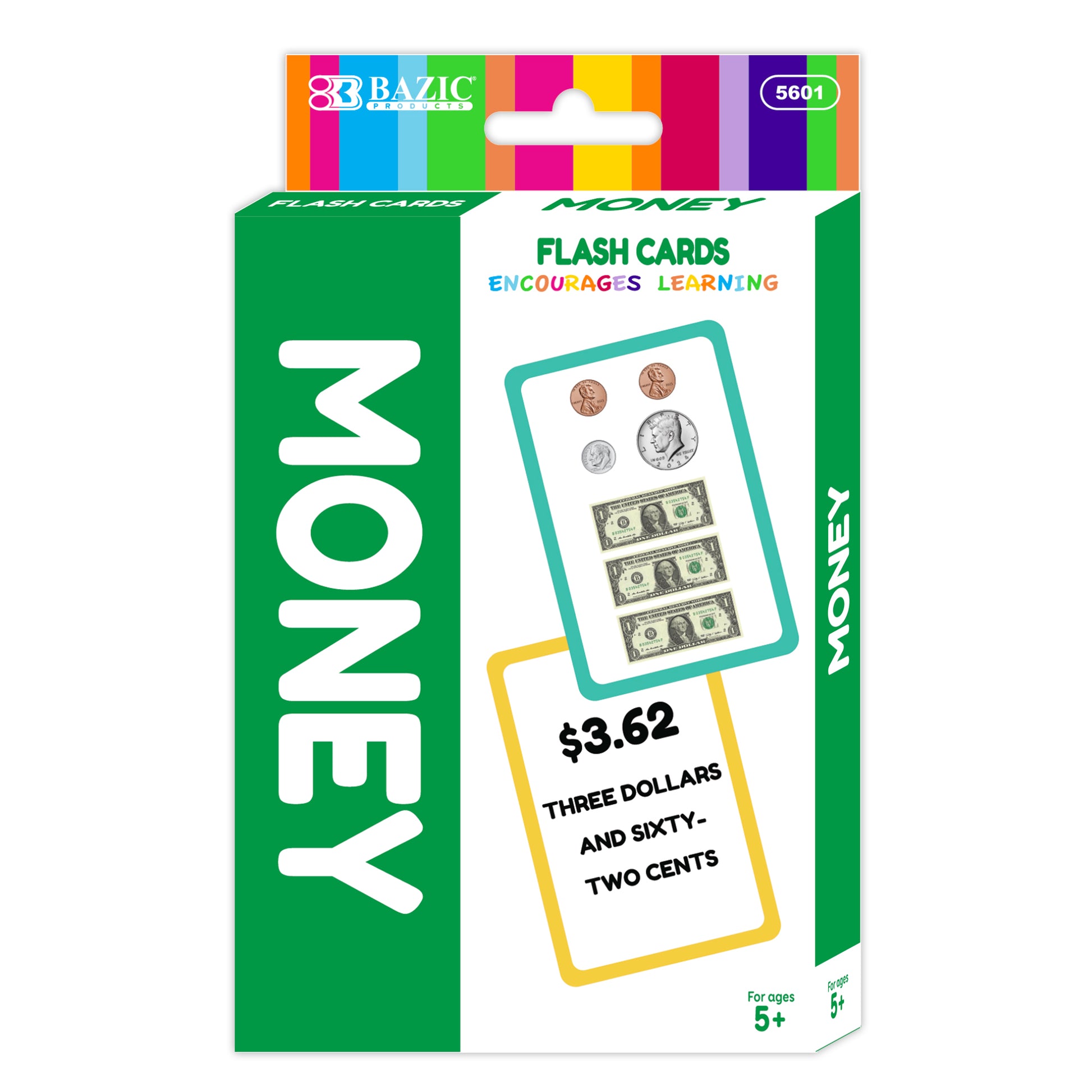 money flash cards 36 pack -- 24 per box