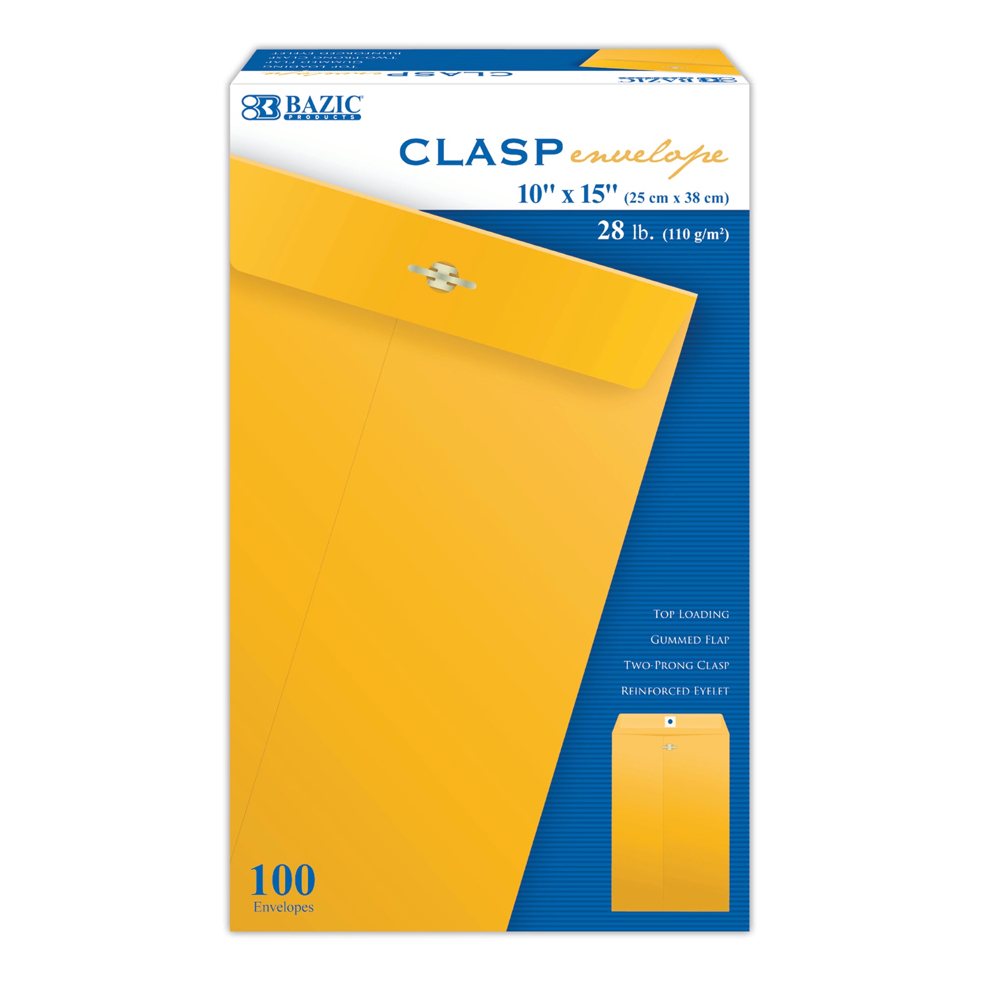 10 inch x 15 inch clasp envelope 100 box -- 5 per case