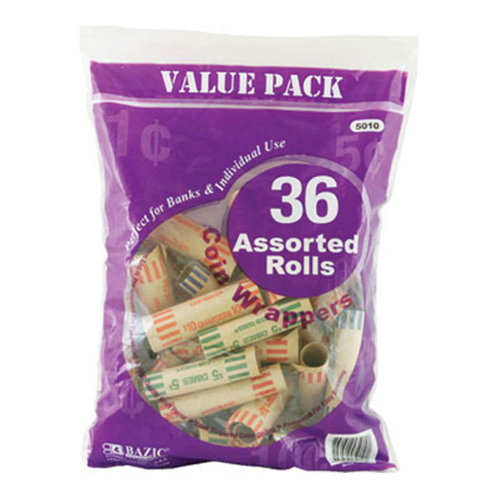 coin wrappers - assorted - - bulk  -- 50 per case