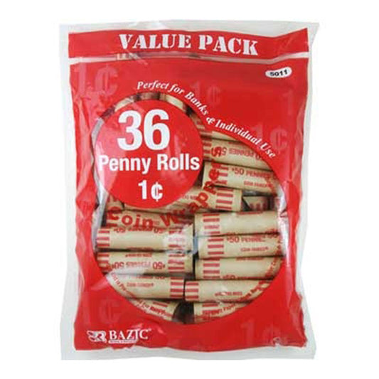 bazic penny coin wrappers - -  -- 50 per case