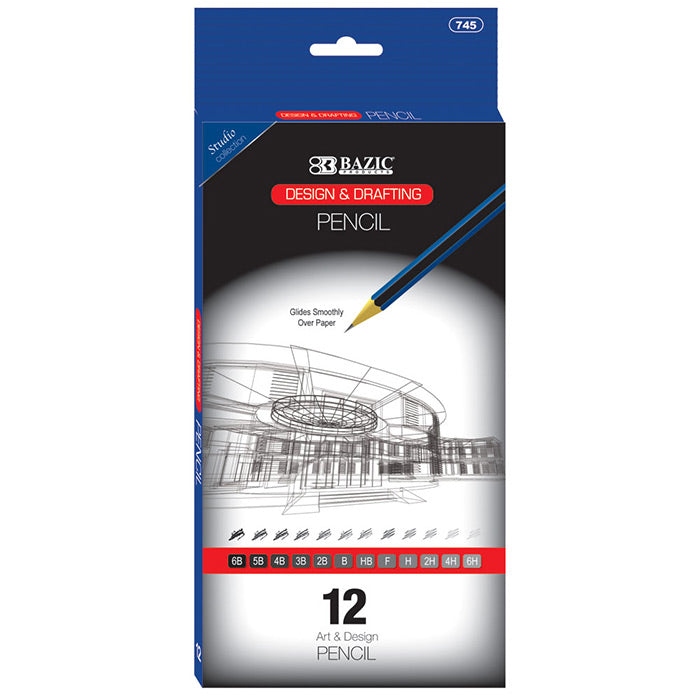 bazic design & drafting pencil set - 144 piece assortment -  -- 24 per box