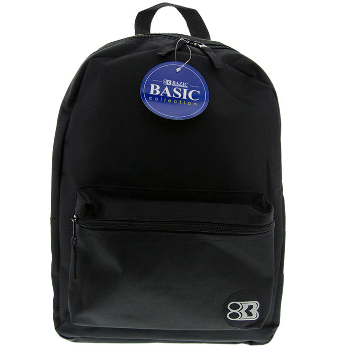 16 inch black basic backpack -- 12 per case