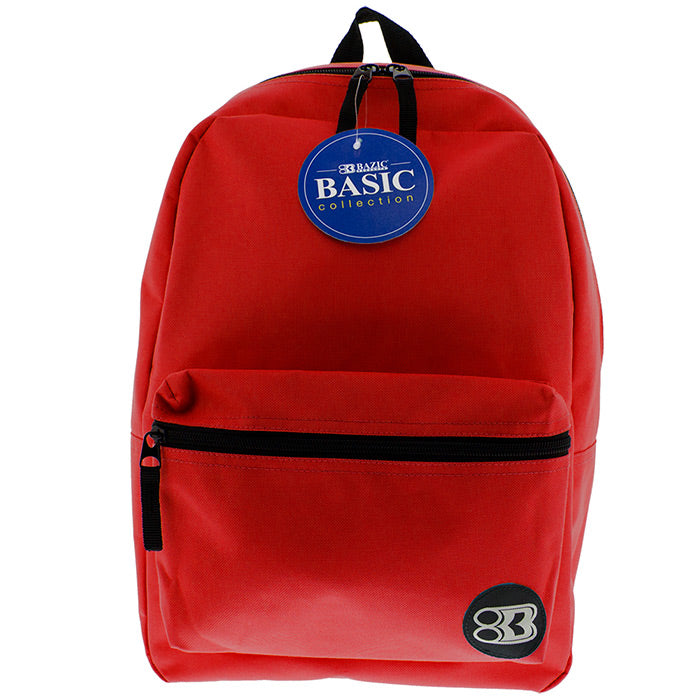 16 inch red basic backpack -- 12 per case