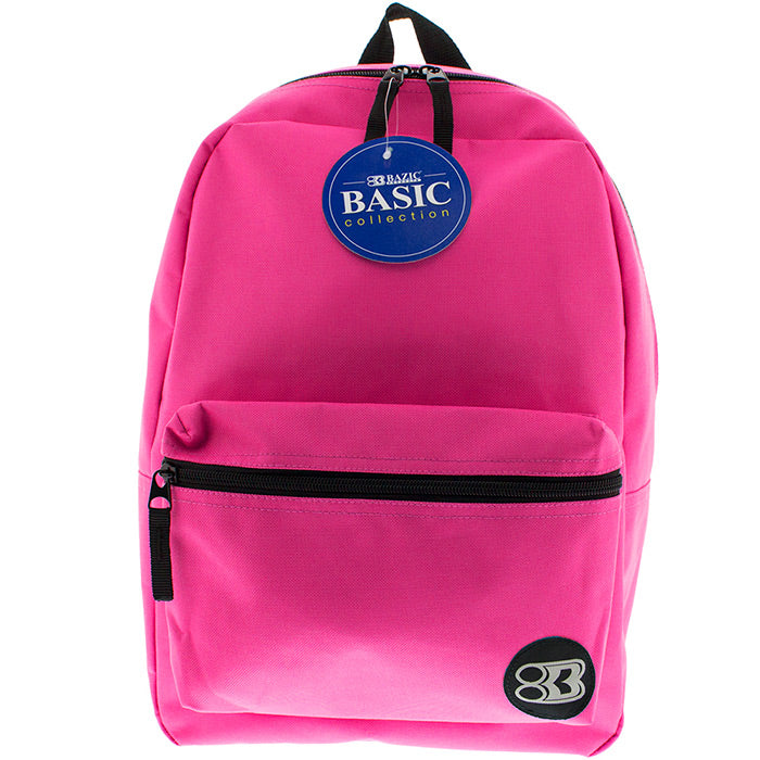 16 inch fuchsia basic backpack -- 12 per case