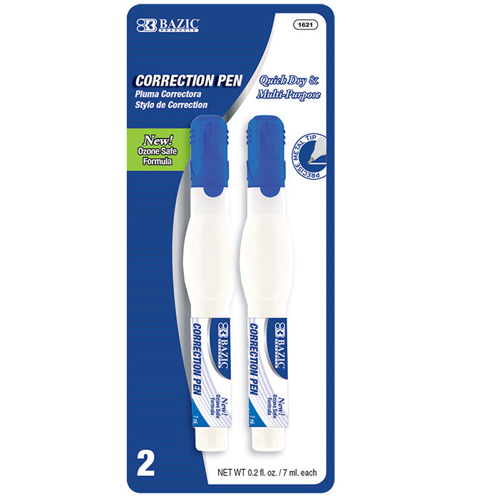 metal tip correction pens - 0.2 fl oz - 2 pack - bulk 144 -- 24 per box