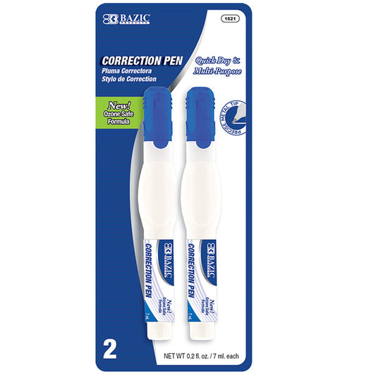 metal tip correction pens - 0.2 fl oz - 2 pack - bulk 144 -- 24 per box