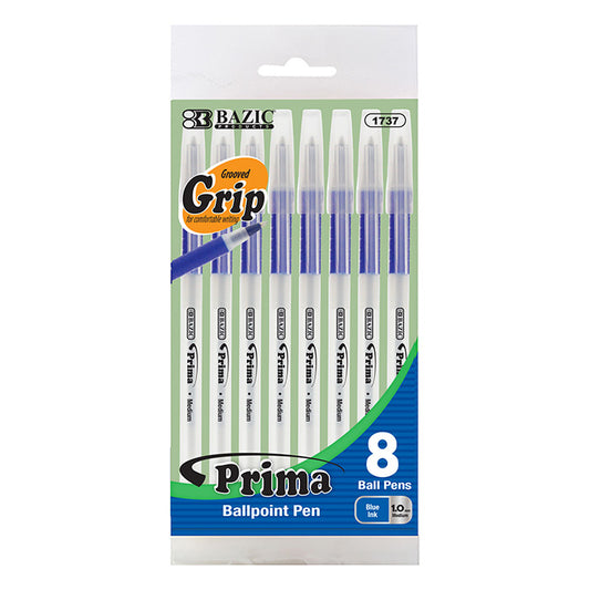 bazic prima stick pens with cushion grip - 144/pack -- 24 per box