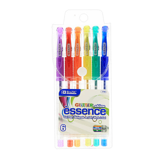 bazic glitter gel pens with cushion grip  -- 24 per box