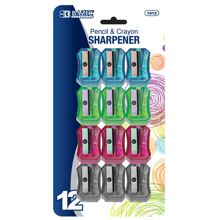 transparent square pencil sharpener 12 pack -- 24 per box