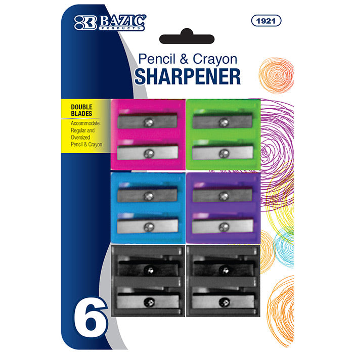 square pencil sharpeners - bazic - - 144 pack -- 24 per box