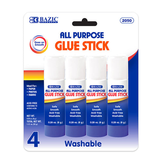 bazic glue stick 0.28oz - 144 pack - bulk buy -- 24 per box