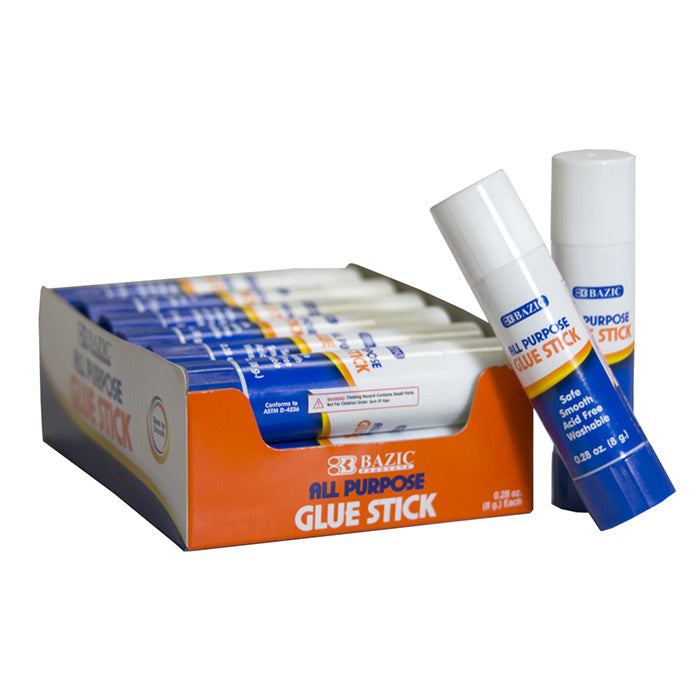 bazic 0.28 oz (8g) premium glue stick  -  -- 12 per box