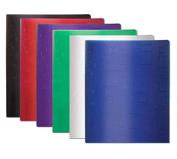 bazic embossed 2-pocket poly portfolios -- 48 per case