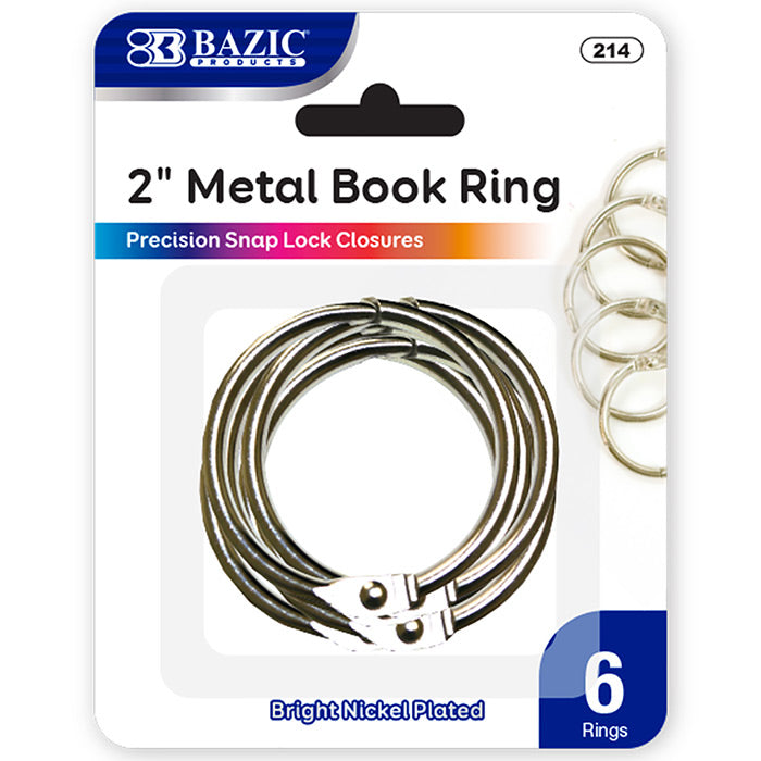 2 inch metal book rings - bulk pack - 144/case -- 24 per box