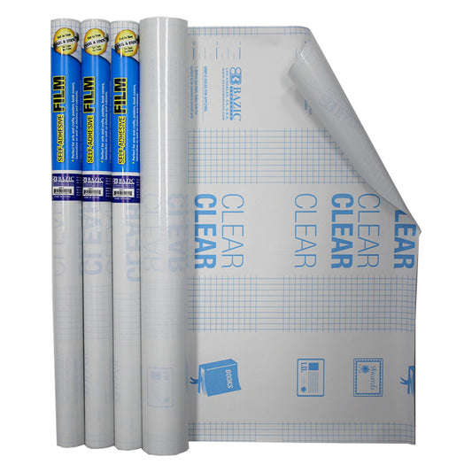 clear self-adhesive book covering - 18 in x 1.5yd -- 48 per case