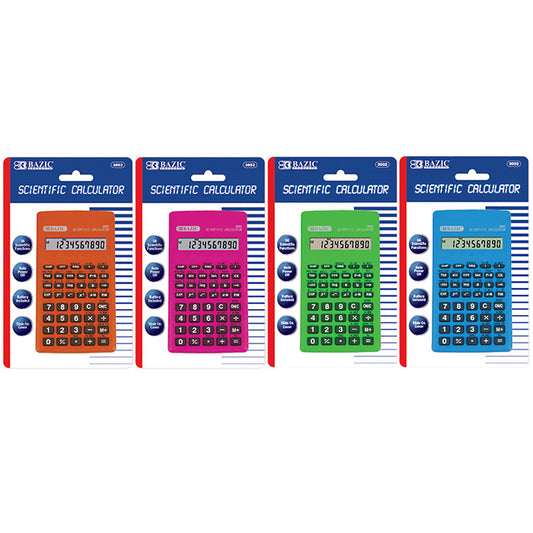 bazic scientific calculators with slide-on case  -- 12 per box