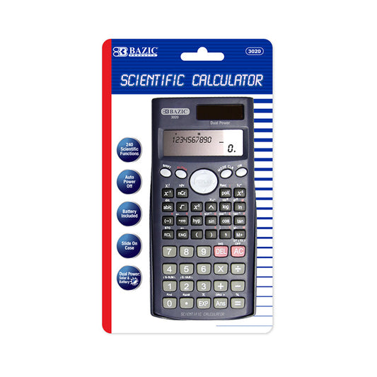 240 function scientific calculator w slide- on case -- 12 per box